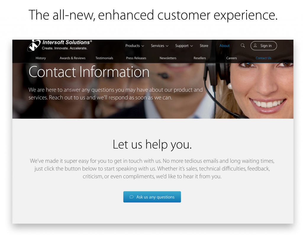 Intersoft's new, streamlined customer experience